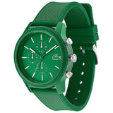 Lacoste 12.12 Chronograph Green Dial Green Silicone Strap Watch for Men - 2010973 Authentic Buy Shop Now