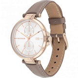 Tommy Hilfiger Angela Quartz Silver Dial Brown Leather Strap Watch for Women - 1782125 Authentic Buy Shop Now