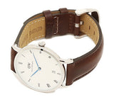 Daniel Wellington Dapper Bristol White Dial Brown Leather Strap Watch For Women - DW00100098 Authentic Buy Shop Now