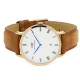 Daniel Wellington Dapper Durham White Dial Brown Leather Strap Watch For Men - DW00100115 Authentic Buy Shop Now