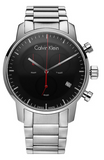 Calvin Klein City Chronograph Black Dial Silver Steel Strap Watch for Men - K2G27141 Authentic Buy Shop Now