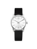 Calvin Klein City Silver Dial Black Leather Strap Watch For Women - K2G231C6 Authentic Buy Shop Now