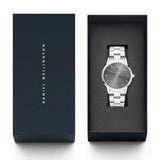 Daniel Wellington Link Grey Dial Silver Steel Strap Watch For Men - DW00100328 Authentic Buy Shop Now