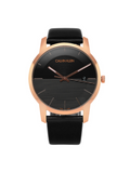 Calvin Klein City Quartz Black Dial Black Leather Strap Watch for Men - K2G2G6CZ Authentic Buy Shop Now