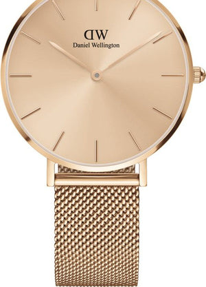 Daniel Wellington Petite Rose Gold Dial Rose Gold Mesh Bracelet Watch For Women - DW00100471 Authentic Buy Shop Now