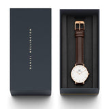 Daniel Wellington Classic Petite Bristol White Dial Brown Leather Strap Watch For Women - DW00100171 Authentic Buy Shop Now