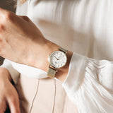 Daniel Wellington Classic Petite White Dial Gold Mesh Bracelet Watch For Women - DW00100348 Authentic Buy Shop Now