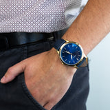 Fossil The Minimalist 3H Analog Blue Dial Blue Leather Strap Watch for Men - FS5789 Authentic Buy Shop Now