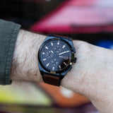Fossil Everett Chronograph Black Dial Brown Leather Strap Watch for Men - FS5798 Authentic Buy Shop Now