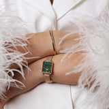 Daniel Wellington Quadro Melrose Green Dial Rose Gold Mesh Strap Watch For Women - DW00100437 Authentic Buy Shop Now