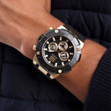 Guess Navigator Chronograph Black Dial Black Rubber Strap Watch for Men - GW0264G3 Authentic Buy Shop Now