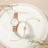 Daniel Wellington Classic Petite White Dial Rose Gold Mesh Bracelet Watch For Women - DW00100219 Authentic Buy Shop Now