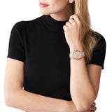 Michael Kors Everest Chronograph Crystals Rose Gold Dial Rose Gold Steel Strap Watch For Women - MK7235 Authentic Buy Shop Now