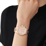 Michael Kors Ritz Chronograph Rose Gold Dial Rose Gold Steel Strap Watch For Women - MK7302 Authentic Buy Shop Now