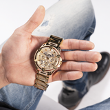 Guess Queen Quartz Gold Dial Gold Steel Strap Watch For Men - GW0497G2 Authentic Buy Shop Now