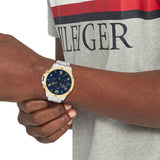 Tommy Hilfiger Blaze Chronograph Blue Dial Silver Steel Strap Watch for Men - 1792031 Authentic Buy Shop Now
