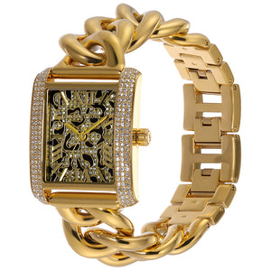 Michael Kors Emery Three Hand Leopard Print Gold Dial Gold Steel Strap Watch For Women - MK7437 Authentic Buy Shop Now