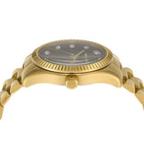 Michael Kors Lexington Three Hand Green Dial Gold Steel Strap Watch For Women - MK7449 Authentic Buy Shop Now
