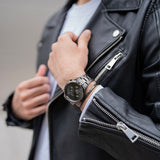 Daniel Wellington Iconic Chronograph Black Dial Black Steel Strap Watch For Men - DW00100642 Authentic Buy Shop Now