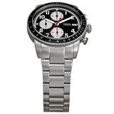 Fossil Sport Tourer Chronograph Black Dial Silver Steel Strap Watch for Men - FS6045 Authentic Buy Shop Now