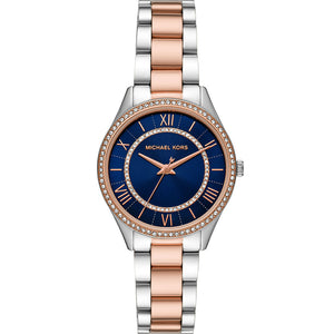 Michael Kors Lauryn Three-Hand Blue Dial Two Tone Steel Strap Watch for Women - MK4738 Authentic Buy Shop Now