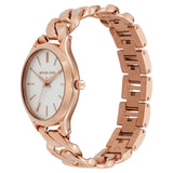 Michael Kors Runway Three-Hand Silver Dial Rose Gold Steel Strap Watch for Women - MK7473 Authentic Buy Shop Now