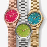 Michael Kors Lennox Analog Blue Dial Gold Steel Strap Watch for Women - MK7460 Authentic Buy Shop Now