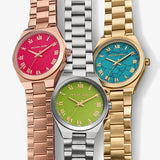 Michael Kors Lennox Analog Pink Dial Rose Gold Steel Strap Watch for Women - MK7462 Authentic Buy Shop Now