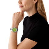Michael Kors Lennox Three-Hand Green Dial Silver Steel Strap Watch for Women - MK7463 Authentic Buy Shop Now