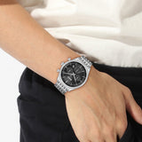 Hugo Boss Gregor Chronograph Black Dial Silver Steel Strap Watch For Men - 1514082 Authentic Buy Shop Now