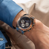 Guess Equity Multifunction Black Dial Two Tone Steel Strap Watch For Men - GW0703G4 Authentic Buy Shop Now