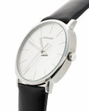 Calvin Klein Posh Silver Dial Black Leather Strap Watch for Men - K8Q311C6 Authentic Buy Shop Now