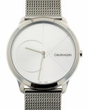 Calvin Klein Minimal Silver Dial Silver Mesh Bracelet Watch for Men - K3M2112Z Authentic Buy Shop Now