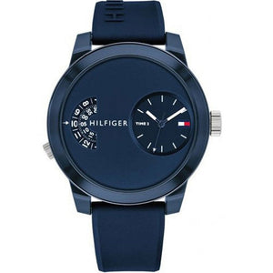 Tommy Hilfiger Denim Blue Dial Blue Rubber Strap Watch for Men - 1791556 Authentic Buy Shop Now