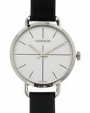 Calvin Klein Even Silver Dial Black Leather Strap Watch for Men - K7B211CY Authentic Buy Shop Now