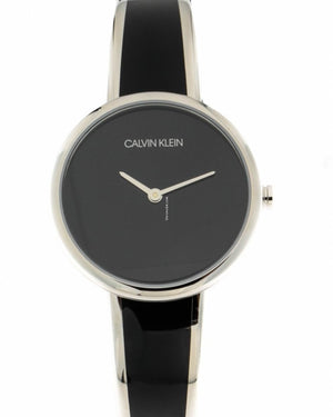 Calvin Klein Seduce Black Dial Two Tone Steel Strap Watch for Women - K4E2N111 Authentic Buy Shop Now