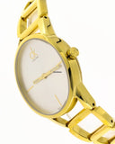 Calvin Klein Stately Silver Dial Gold Steel Strap Watch for Women - K3G23526 Authentic Buy Shop Now