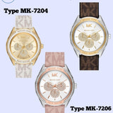Michael Kors Jessa Multifunction Gold Dial White Leather Strap Watch For Women - MK7204 Authentic Buy Shop Now