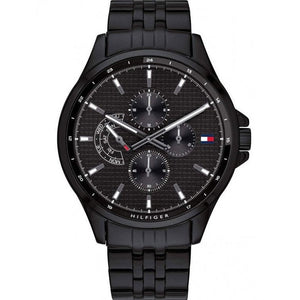 Tommy Hilfiger Shawn Quartz Black Dial Black Steel Strap Watch for Men - 1791611 Authentic Buy Shop Now