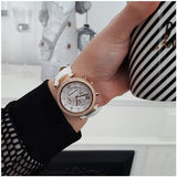 Michael Kors Parker White Diamonds Dial White Leather Strap Watch for Women - MK2281 Authentic Buy Shop Now