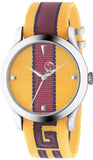 Gucci G Timeless Quartz Yellow & Purple Dial Yellow & Purple NATO Strap Watch For Men - YA1264069 Authentic Buy Shop Now