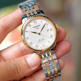 Tissot T Classic Le Locle Powermatic 80 Silver Dial Two Tone Steel Strap Watch For Men - T0064072203301 Authentic Buy Shop Now