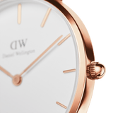 Daniel Wellington Petite St Mawes White Dial Brown Leather Strap Watch For Women - DW00100175 Authentic Buy Shop Now