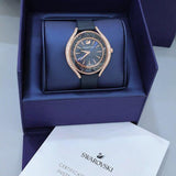 Swarovski Crystalline Aura Blue Dial Blue Leather Strap Watch for Women - 5519447 Authentic Buy Shop Now