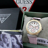 Guess Zena Quartz White Dial Pink Rubber Strap Watch For Women - W1094L4 Authentic Buy Shop Now