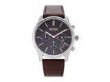 Hugo Boss Time One Black Dial Brown Leather Strap Watch for Men - 1513448 Authentic Buy Shop Now