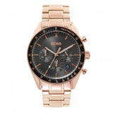 Hugo Boss Trophy Grey Dial Rose Gold Steel Strap Watch for Men - 1513632 Authentic Buy Shop Now
