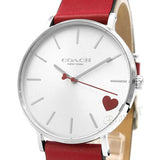 Coach Perry Silver Dial Red Leather Strap Watch for Women - 14503515 Authentic Buy Shop Now