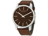Calvin Klein City Brown Dial Brown Leather Strap Watch for Men - K2G211GK Authentic Buy Shop Now
