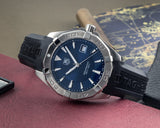 Tag Heuer Aquaracer Quartz Blue Dial Black Rubber Strap Watch for Men - WAY1112.FT8021 Authentic Buy Shop Now